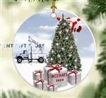 Cheery Digger Auger Truck Lineman Ornament - Christmas Tree Gift - Personalized